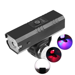 Bike Headlight USB Rechargeable Waterproof 1200mAh 3 Modes MTB Front Lamp Ultralight Flashlight