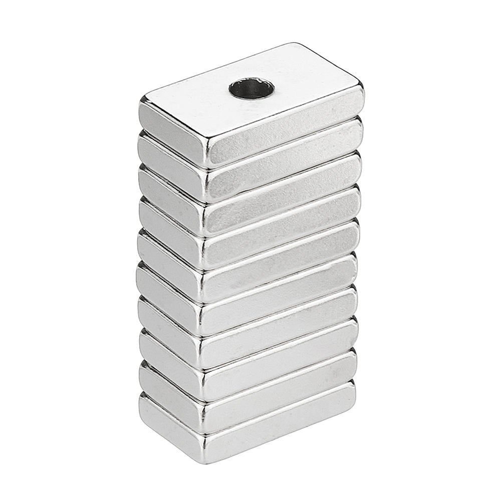 10pcs N50 25x15x5mm Block Magnets 4mm Hole Rare Earth Neodymium Magnet