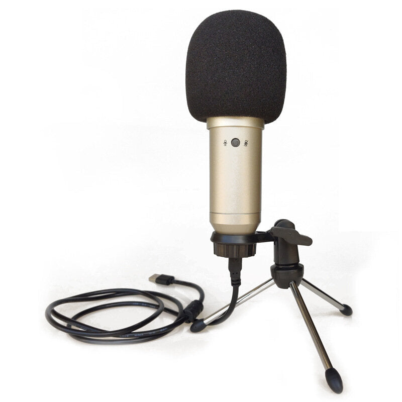 Professional Universal HD Live Streaming USB Condenser Wired Microphone with Sound Card Tripod Stand for Samsung PC Laptop