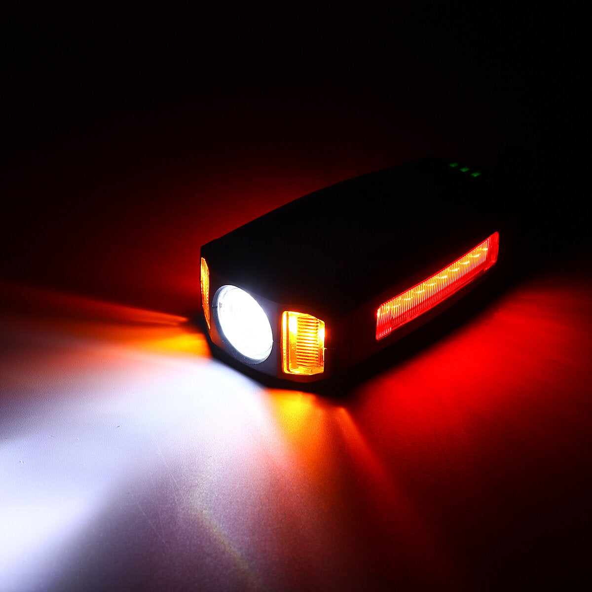 3-in-1 300LM COB Bike Headlight LCD Screen 5-Modes Bicycle Lamp 130dB Bike Horn Outdoor Cycling