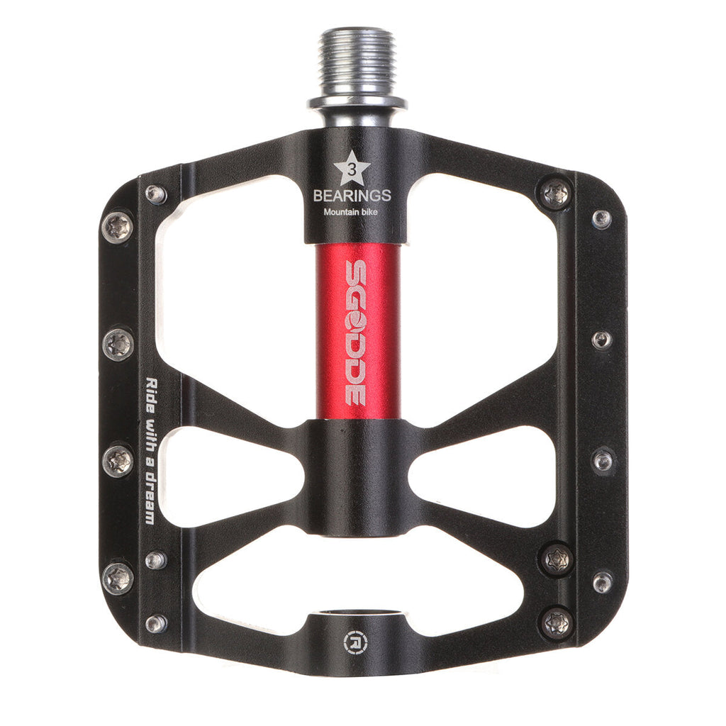 1Pair Bicycle Pedals 3 Bearings Platform Bicycle Flat Non-Slip Outdoor Cycling Flat Pedals