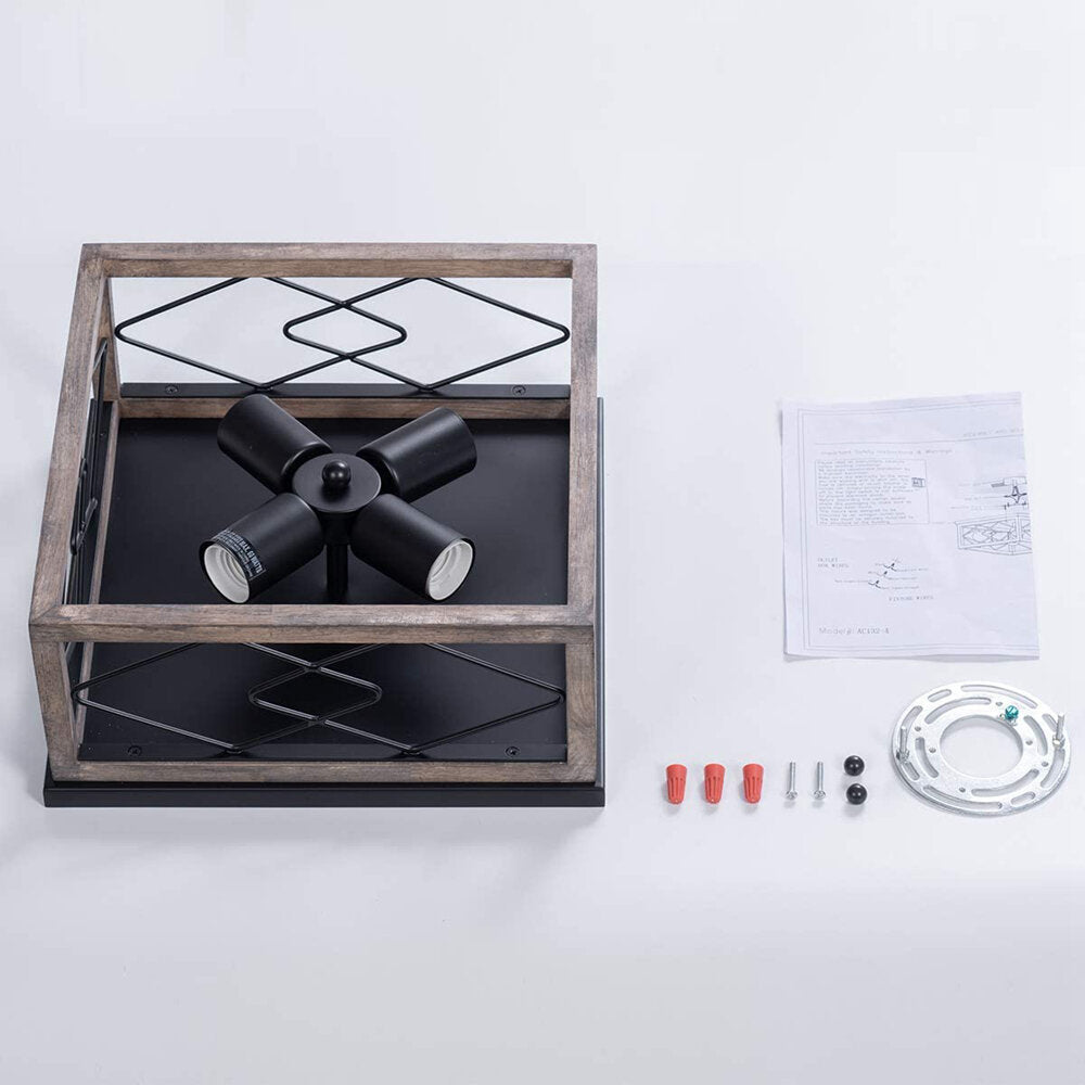 Flush Retro Mount Ceiling Light Vintage Industrial Lamp Living Room Kitchen 110-240V