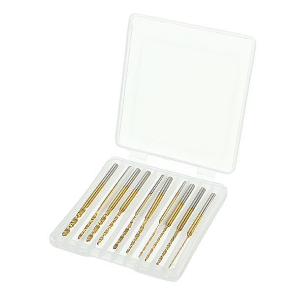 10pcs 0.6-2.2mm HSS Twist Drill Bits Set Titanium Coated High Speed Steel