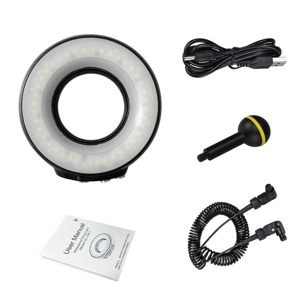 Sea Frogs SL-108 67mm 40M Underwater Waterproof Diving 7500K Video Ring Flash Light