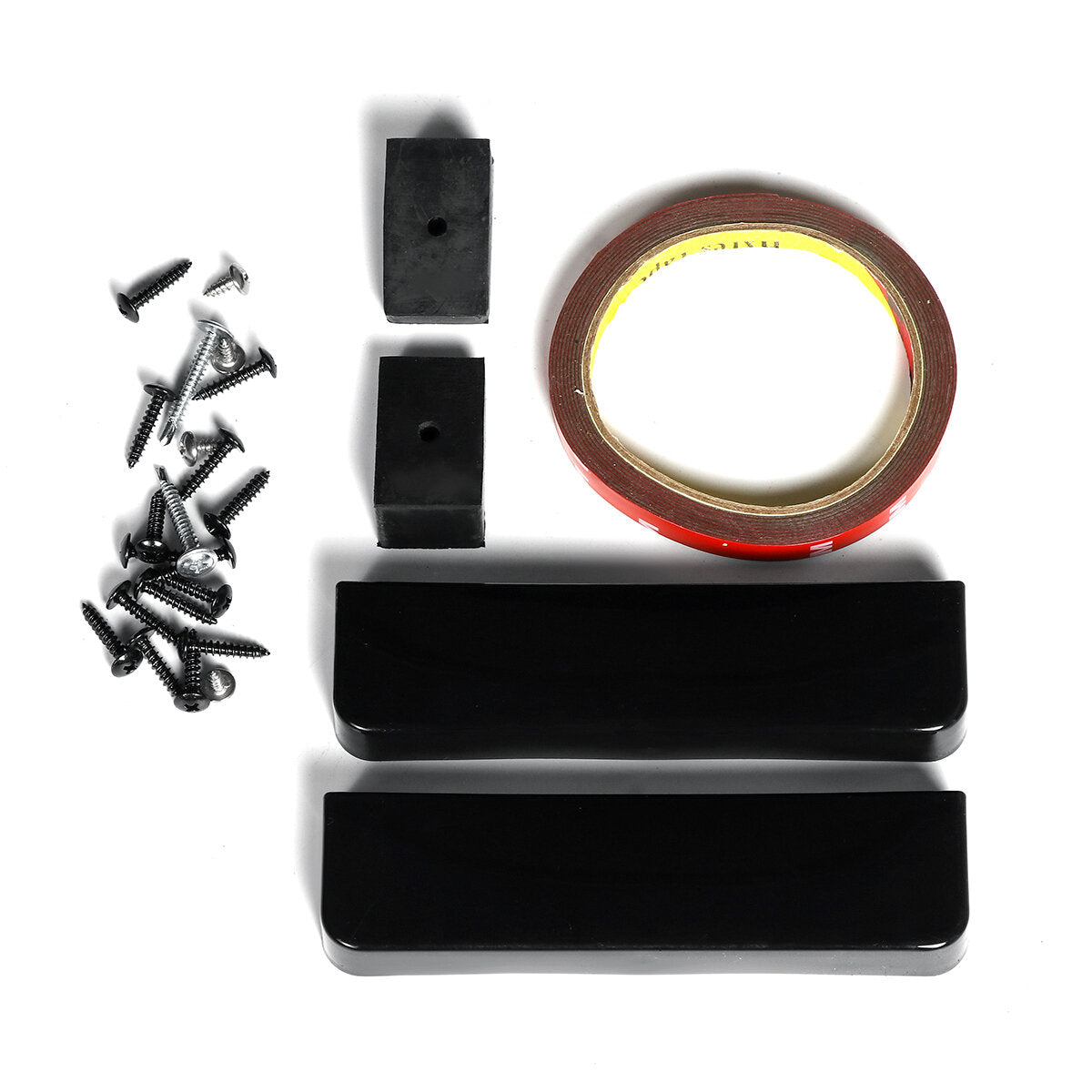 3pcs Front Lip Chin Bumper Body Kits Black With Black Line New For Car Universal
