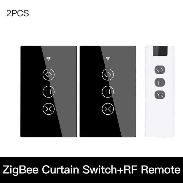 433MHz Smart Touch Curtain Switch Roller Blinds Shutter Wireless Control Relay Status Works with Alexa Google Home