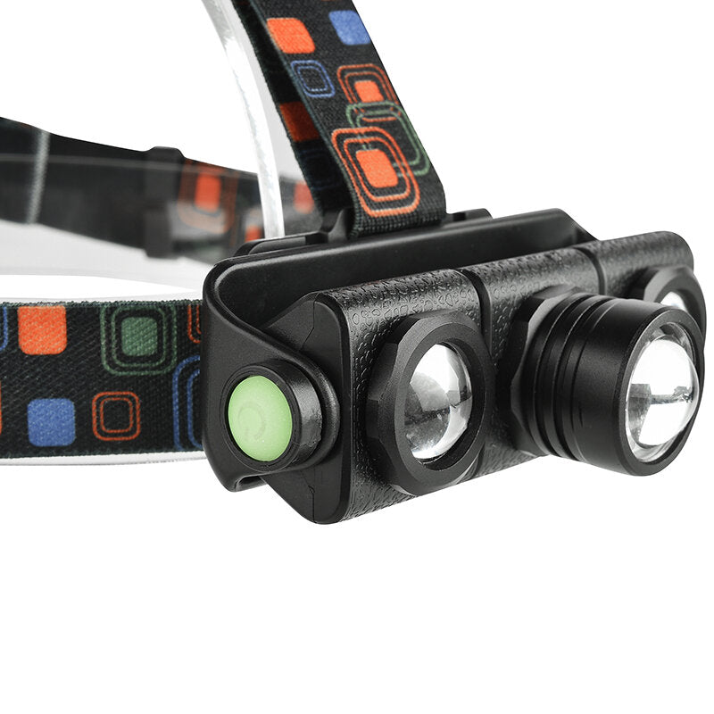 1100LM T6+2 XPE Led Bicycle Headlamp Telescopic Zoom Running Camping Adjustable