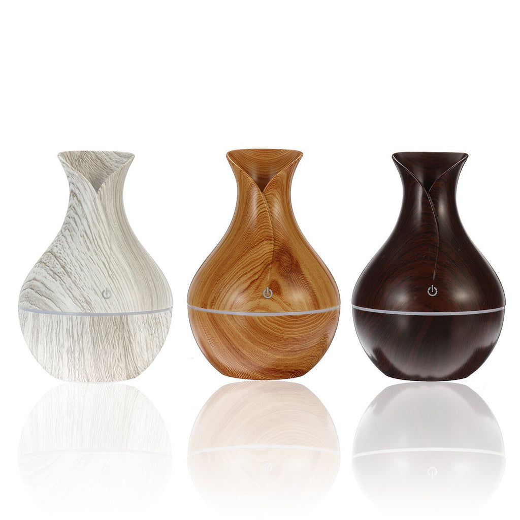 130ML Wood Grain Aroma Air Humidifier with LED Lights Essential Oil Diffuser Aromatherapy Electric Mist Maker for Home
