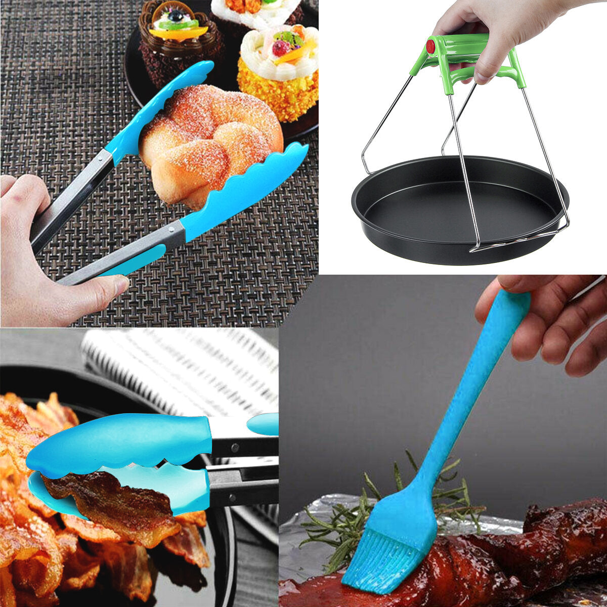 8" Air Fryer For 3.7QT-6.8QT 124PCS Set Accessories Frying Cage Baking Rack Tray