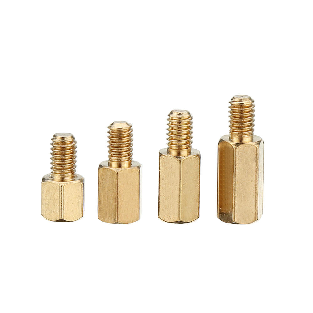 M4BH2 136Pcs M4 Brass Hex Column Standoff Support Spacer Pillar For PCB Board Screw Nut Assortment Set
