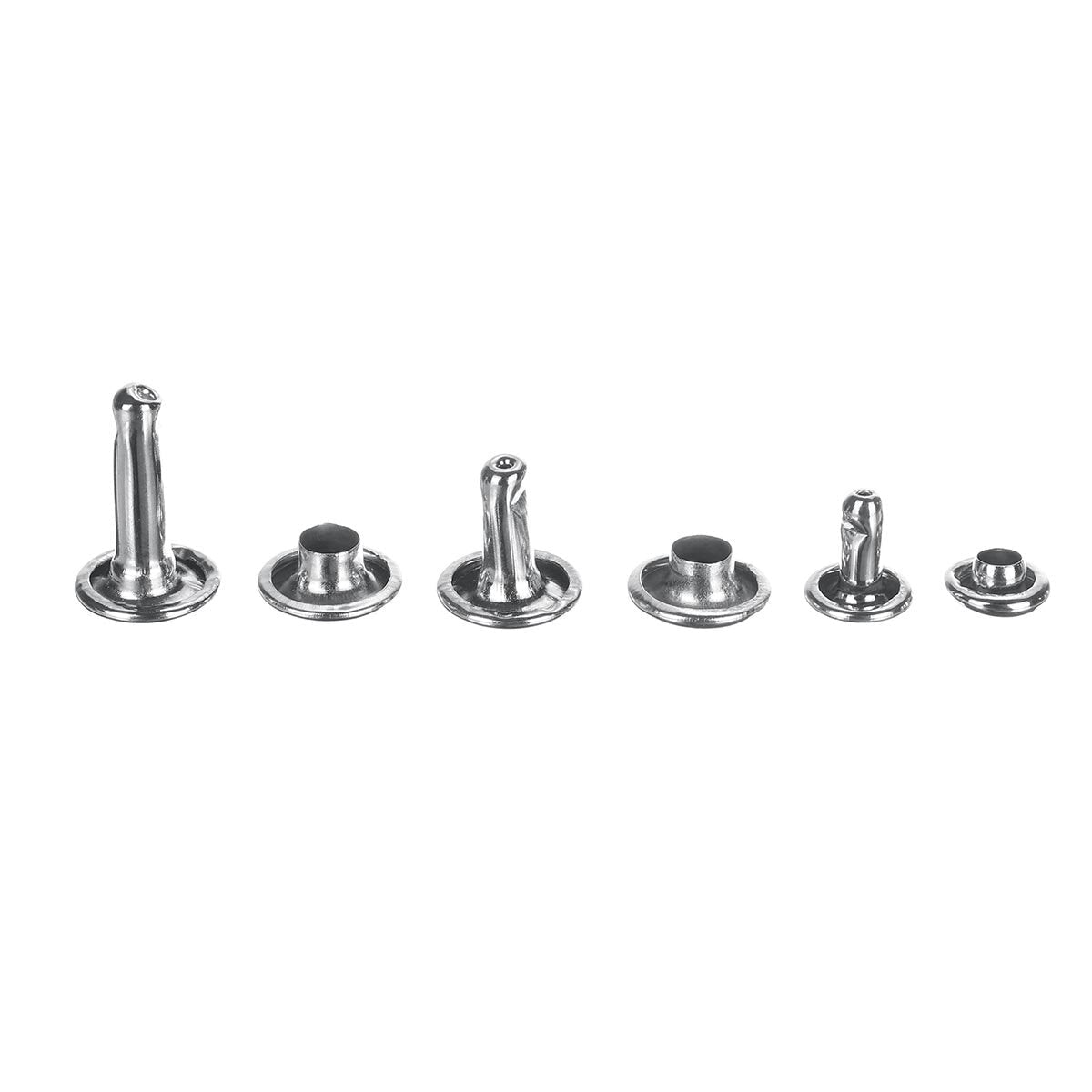 540pcsLeather Craft Tools Kits Double Cap Rivets Tubular Metal Studs w/ Tools