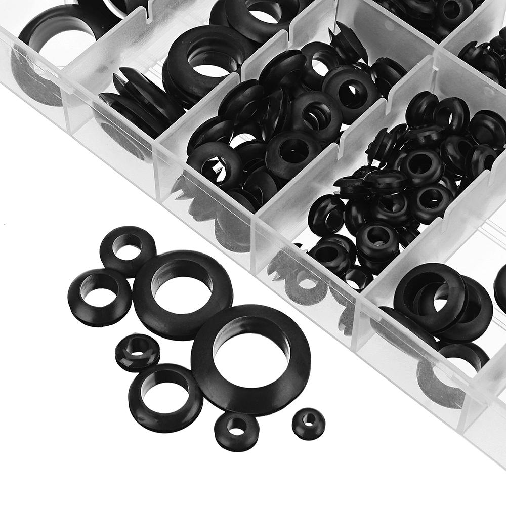 200Pcs Rubber Wires Harness Grommets Protect Wires Rubber Ring Sealing Grommet 3-20mm