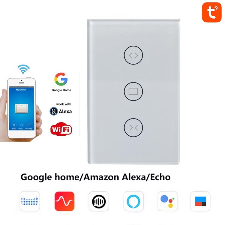 Wifi US Curtain Switch Mobile Phone Remote Control Works with Amazon Alexa Google Home