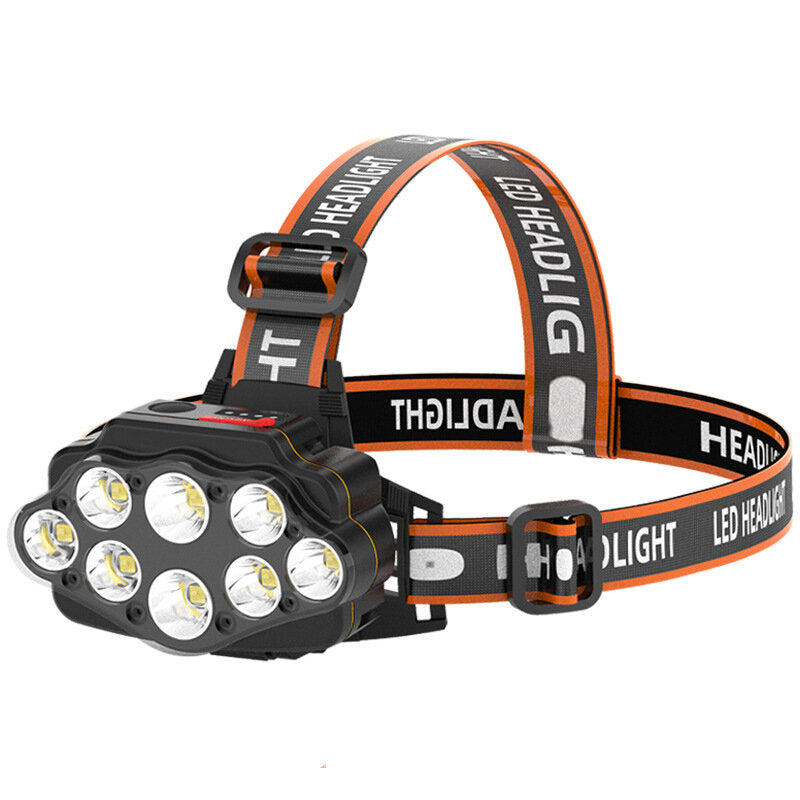 4-Modes 8*XPG LED Headlamp USB Rechargeable Long Shoot Camping Head Light 18650 Fishing Lantern Waterproof Head Torch Flashlight