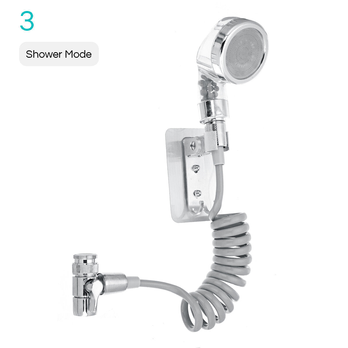 Bathroom Wash Face Basin Water Tap External Shower Head HandHeld Bidet Sprayer Jet Diverter Kit Set