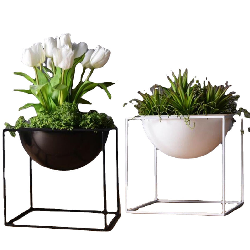 20cm Flower Pot Holder Metal Pot Stand Planter Garden Home Decorations Flower Display Rack