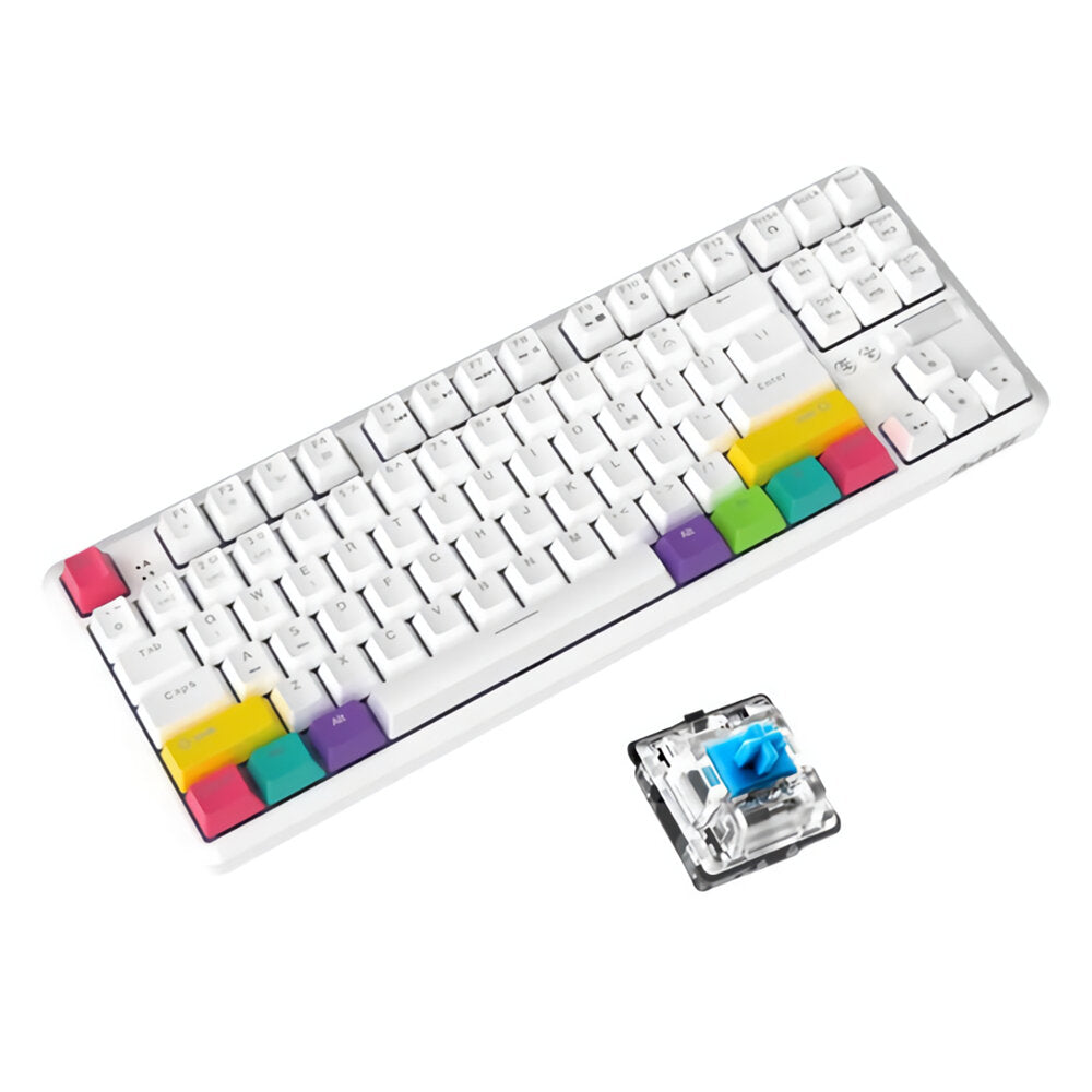 87 Keys Mechanical Keyboard RGB Wireless Bluetooth + Type-C Wired Dual Mode Mechanical Switch Gaming Keyboard