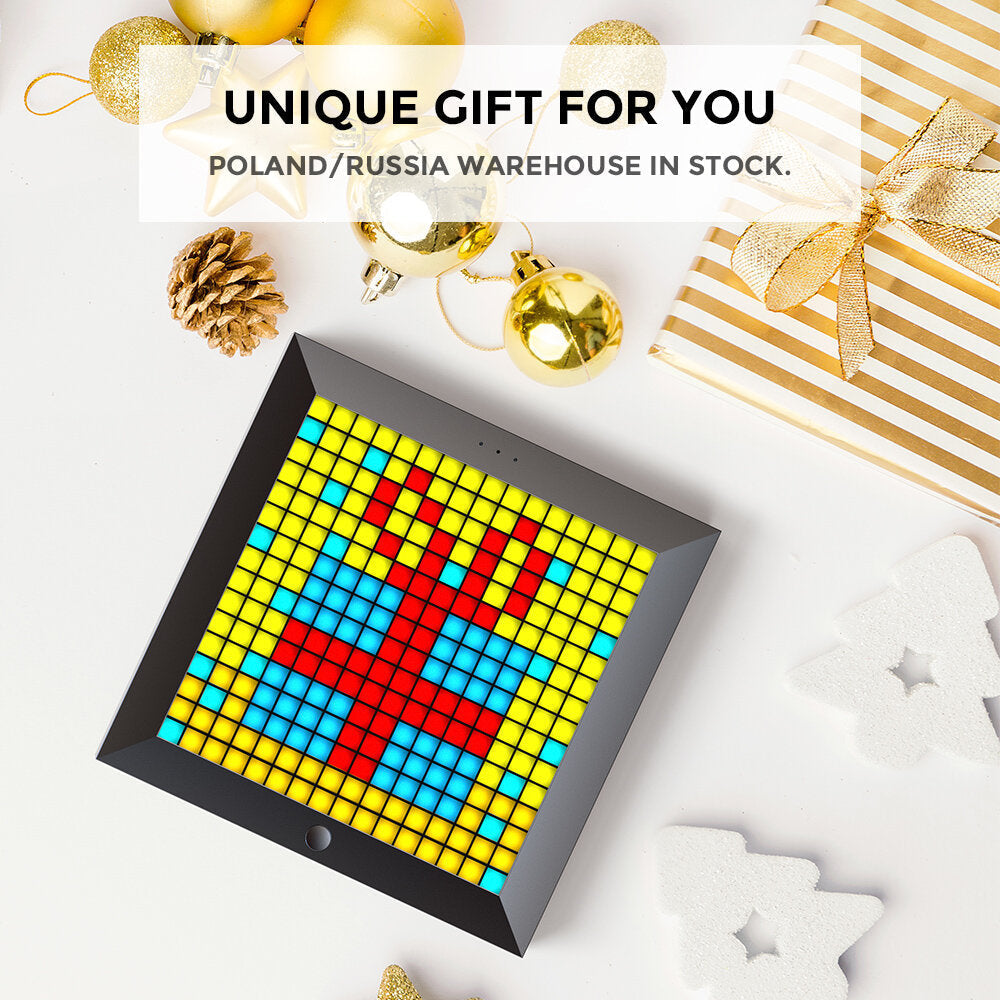 Bluetooth Digital Photo Frame Alarm Clock with Pixel Art Programmable LED Display