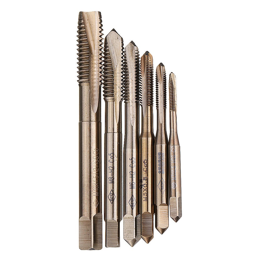 M3-M10 HSS Co M35 Machine Sprial Point Taps Metric Screw Tap Right Hand Thread Plug Tap Drill