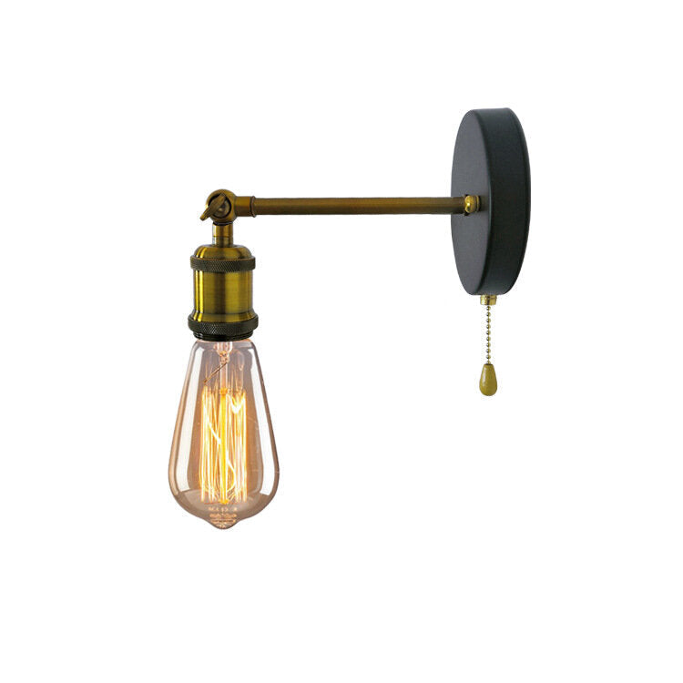 AC85-265V Adjustable Single Head Wall Lamp With Switch Bedside Retro Wall Light Without Bulb Stairs Bedroom Living Room