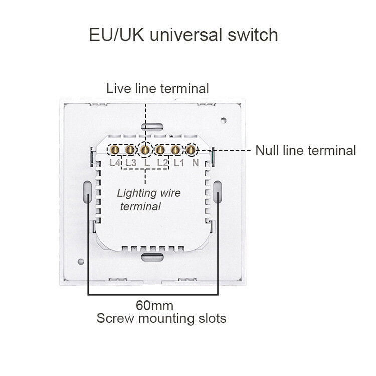 Dimmer Switch EU Standard Smart Touch Switch Compatible with Alexa Google Home WiFi+RF433