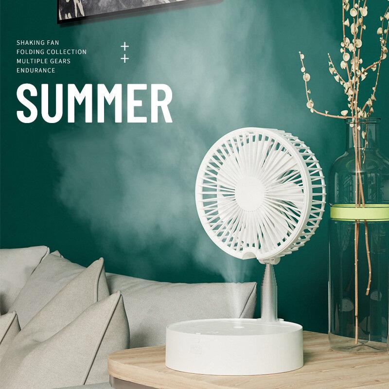 Portable Mini Mute Desktop Fan Wireless Telescopic Floor Spray Humidification with Night Light for Home Office