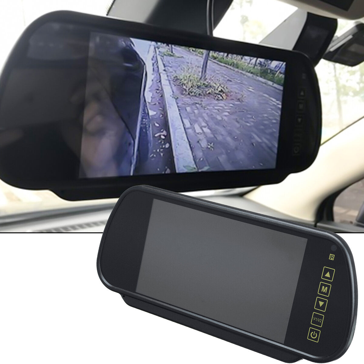 Wireless 7 Inch LCD Mirror Monitor Car Rear View IR Reversing Camera Night Vision