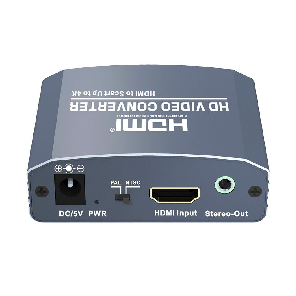 HDMI TO SCART Converter HDMI Scart Adapter Stereo Out HD Video Converter 4K@30Hz for DVD PS3 Computer T-616