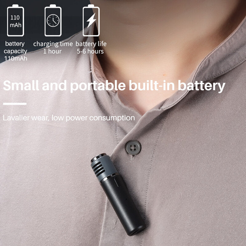 Lavalier Lable Bluetooth Wireless Microphone Smartphone Vlog Mic ZealSound Audio Video Real-Time Recording