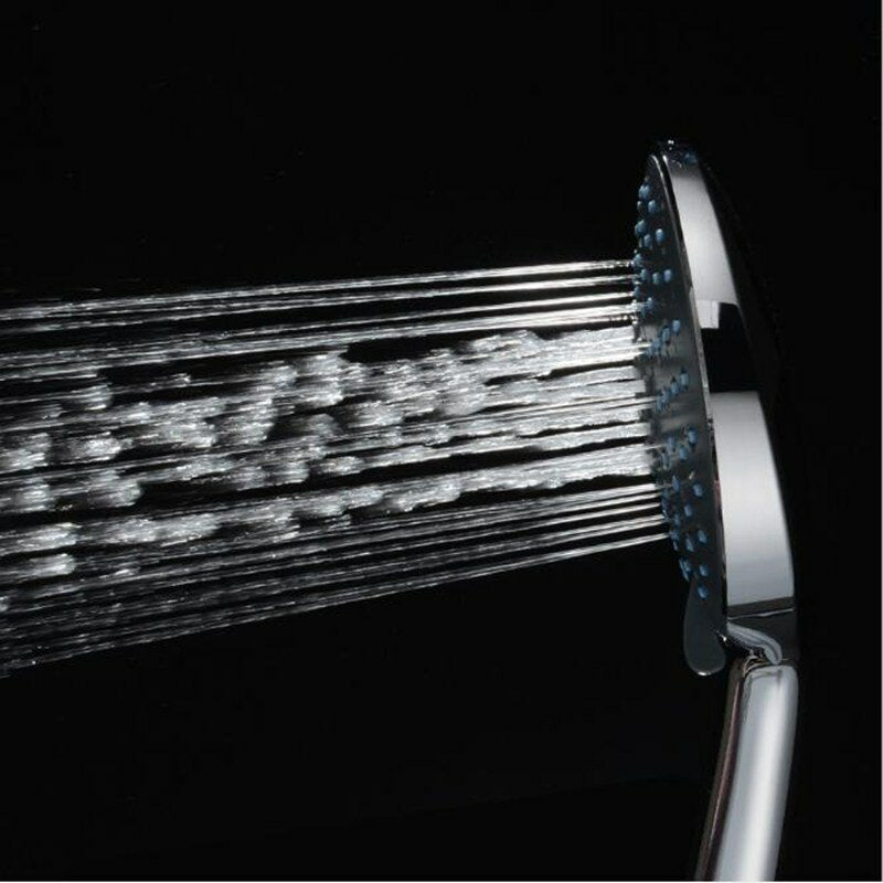 7 Modes Shower Head Large Panel with Stainless Steel Hose Water Saving Pressure Raising Showerhead Chrome Universal