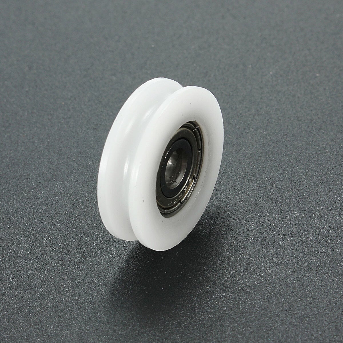 6Pcs 5x24x7mm U Notch Nylon Round Pulley Wheel Roller For 3.8mm Rope Ball Bearing