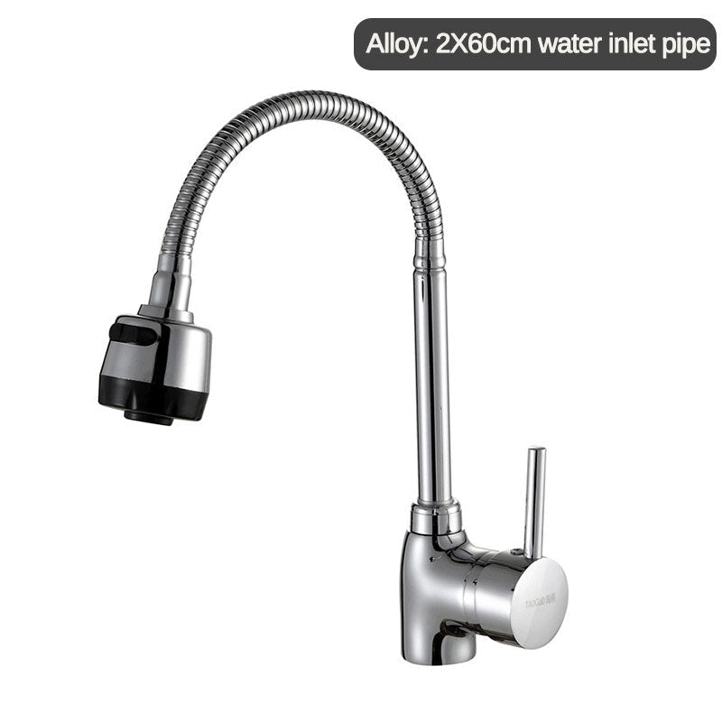 Kitchen Bathroom Single Hole Hot And Cold Universal Faucet