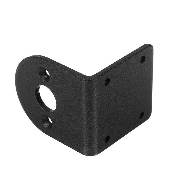 DC Motor Bracket Black L Shape Alloy Fixed Support Mounting Bracket