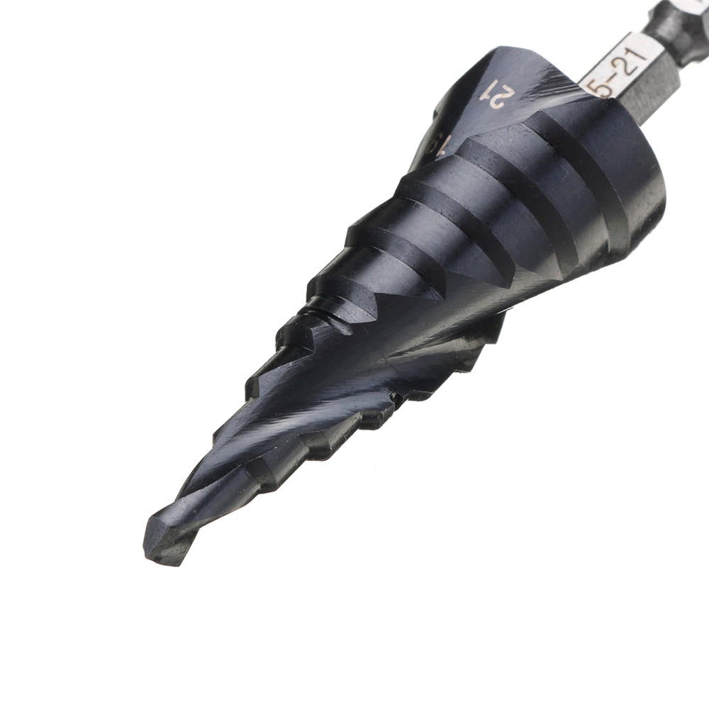 HRC89 M35 Cobalt Step Drill Bit 4-22mm/5-21mm TiAlN Coated Step Drill 1/4 Inch Hex Shank