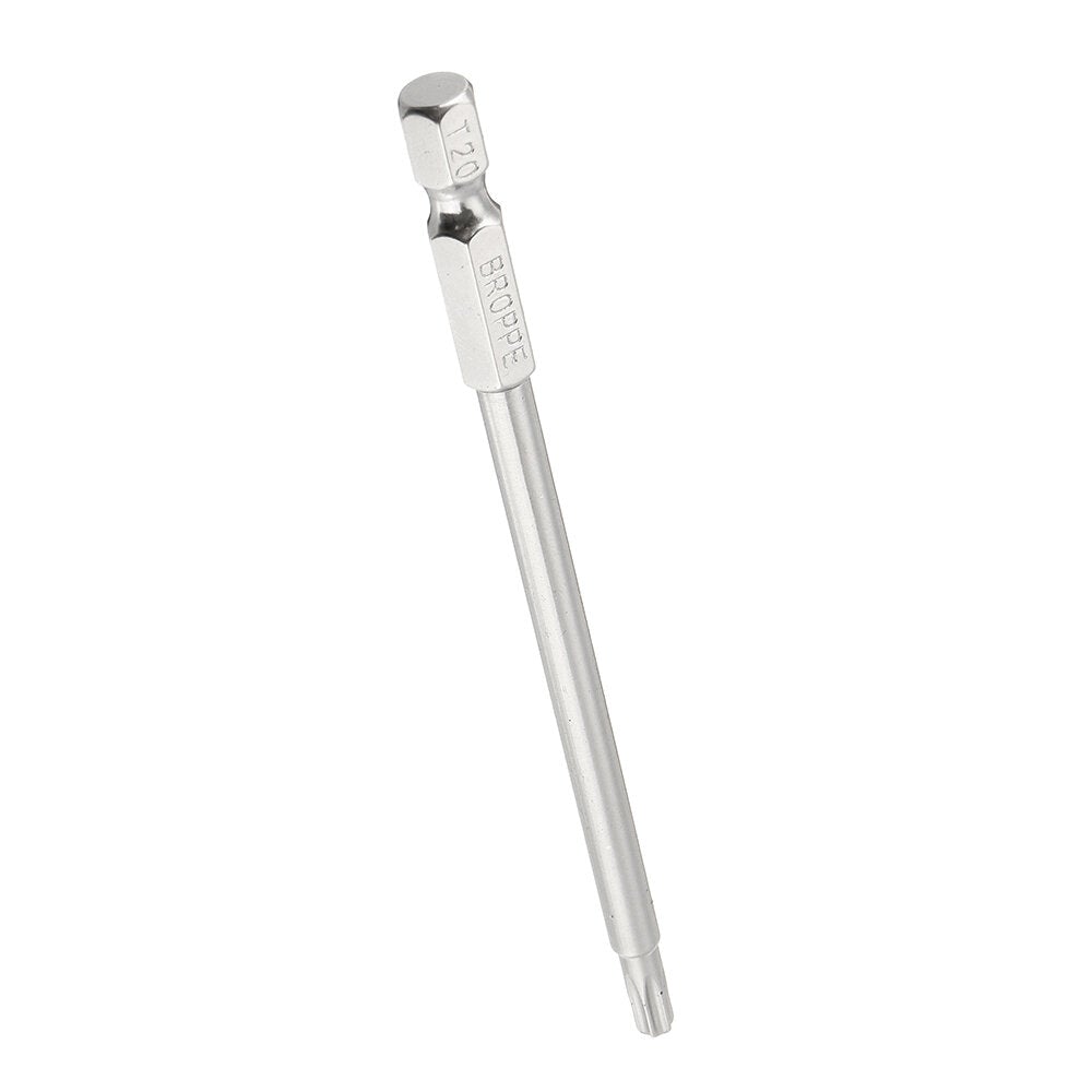 10Pcs S2 Alloy Steel T6-T40 100mm Magnetic Torx Screwdriver Bits 1/4 Inch Hex Shank