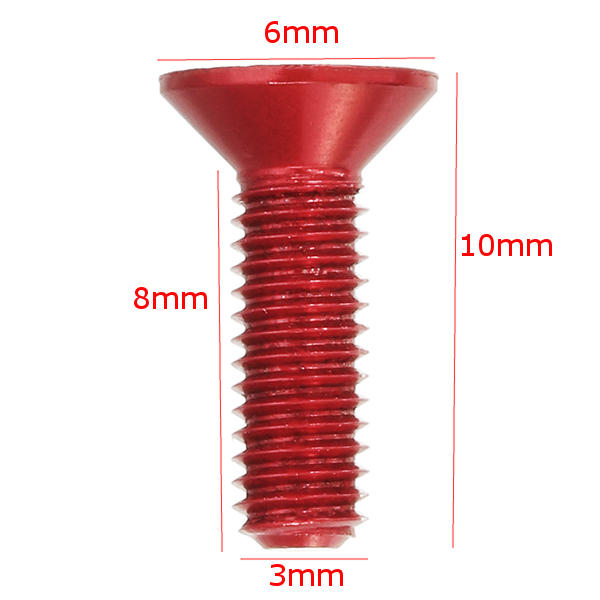 10pcs M3x10mm Countersunk Hex Socket Screw 7075 Aluminum Alloy Flat Head Metric