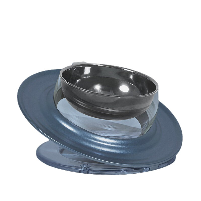 Cat Feeder Bowl Dry Wet Separation Rotating Design Foodgrade Material Anti-slip Design Removable Bowl Easy to Clean