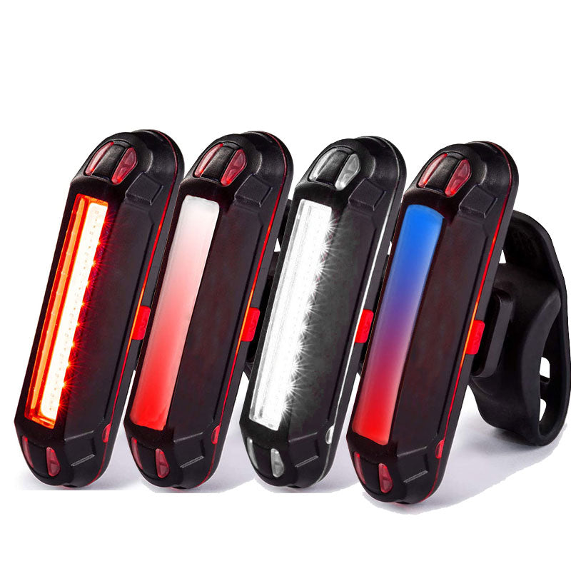 Waterproof Bike Tail 500mAh Rear USB Charging 5 Modes Flashlight With COB Lamp