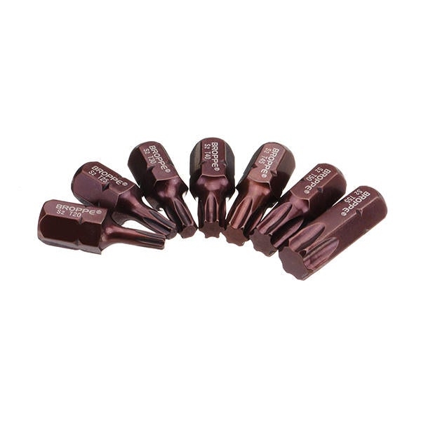 7pcs T20-55 30mm Magnetic Torx Screwdriver Bit S2 Steel 10mm Hex Shank for Impact Screwdriver