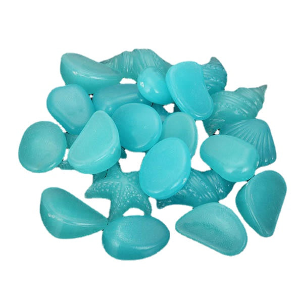 50pcs Glowing Artificial Pebbles Stones Garden Path Flower Pot Decor Landscape Noctilucent Stone