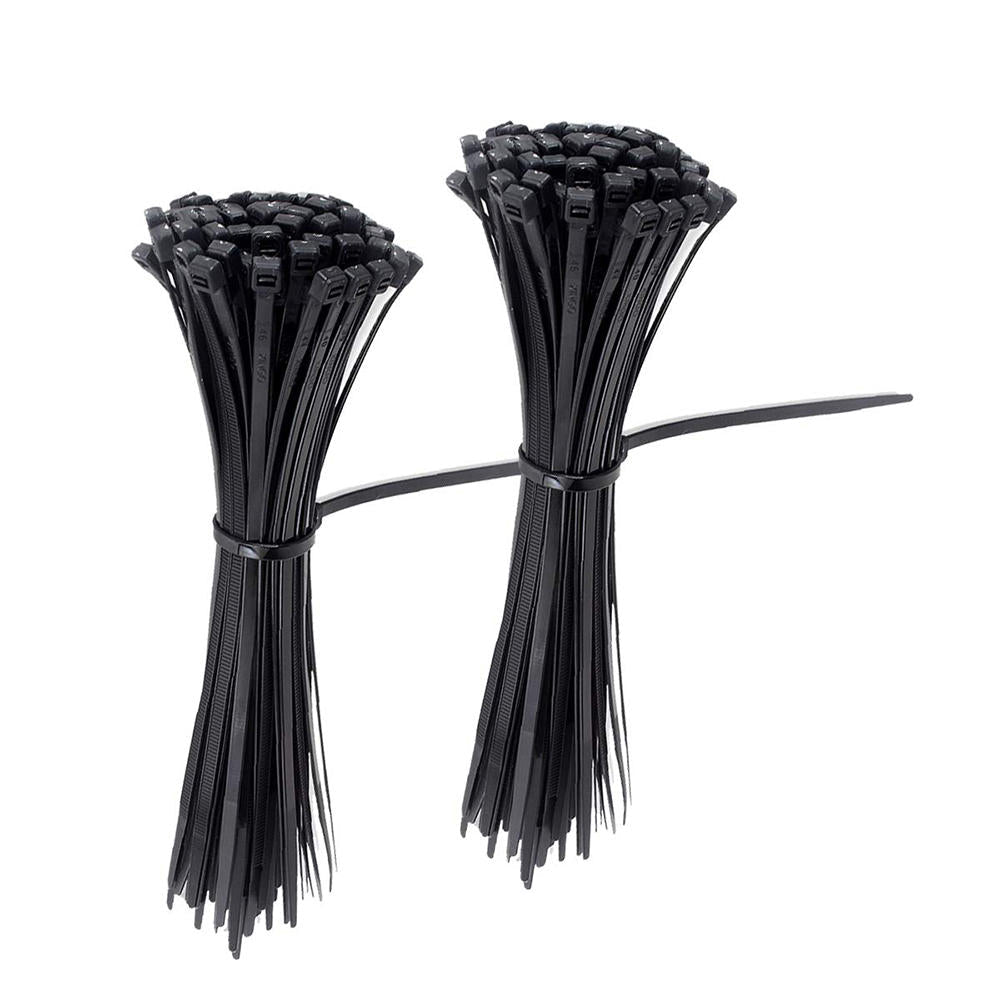 Nylon 250Pcs 8mm 15/20/25/30/35/40cm Black/White Nylon Self-locking Cable Tie Zip Ties Strong Tensile Strength