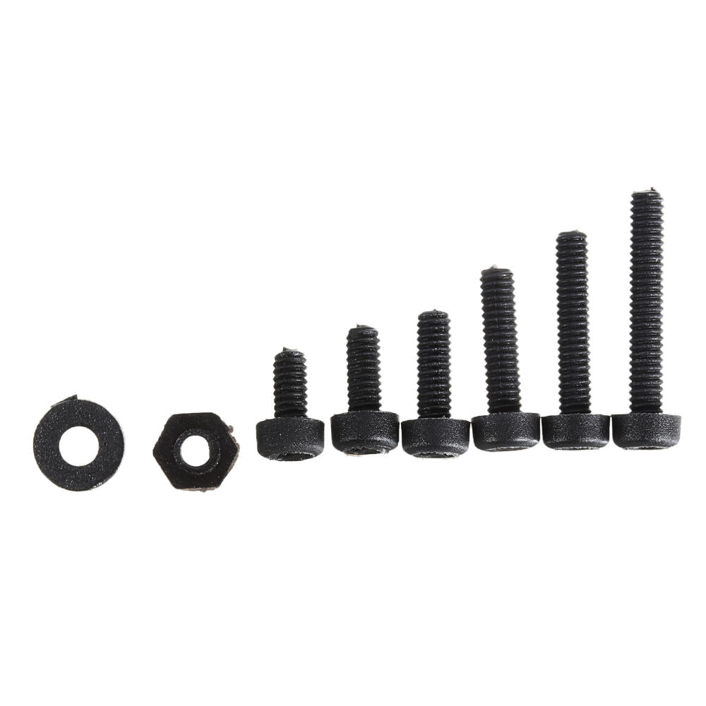 500Pcs M2 Nylon Screw Bolt Black Round Cross Screw Hex Nut Spacer Nylon PCB Assortment