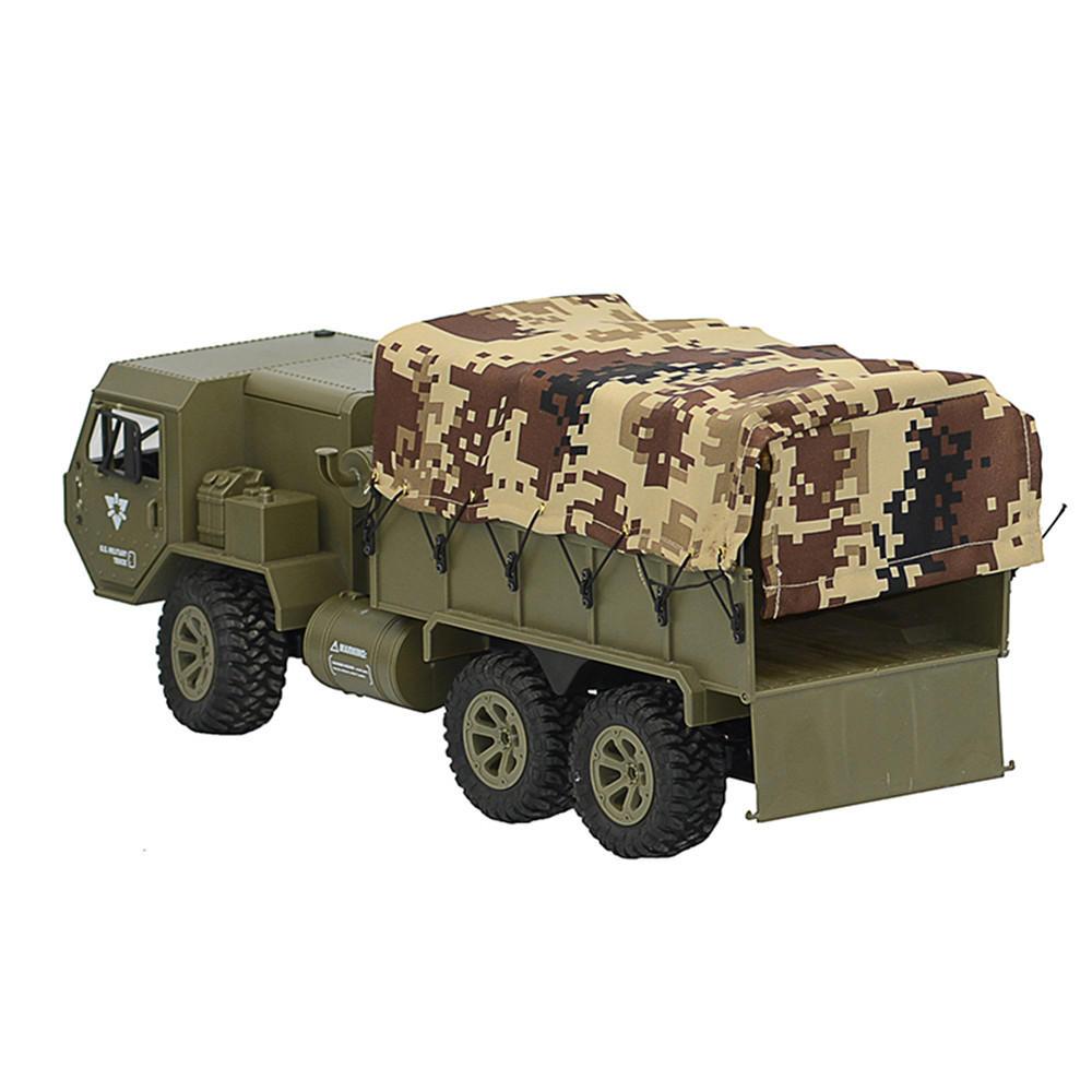 2 Batteries with Canvas 2.4G 6WD Rc Car Proportional Control US Army Military Truck RTR Model