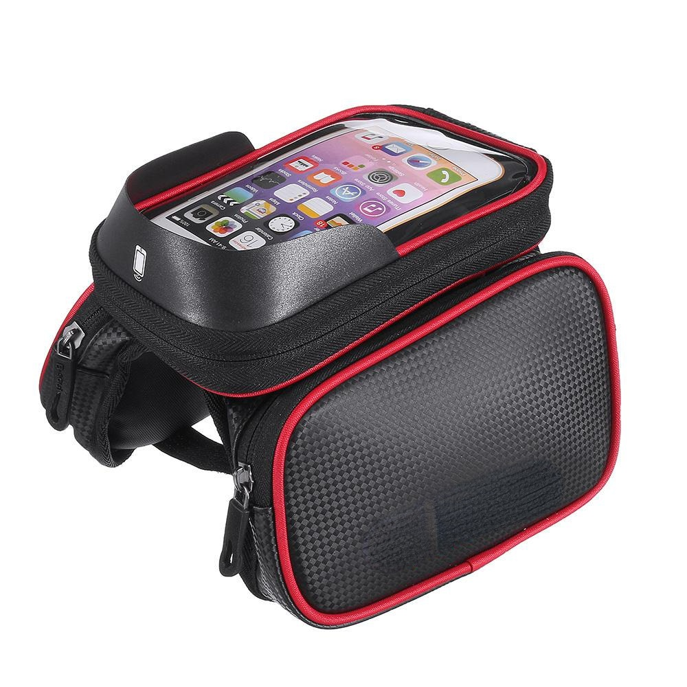 Mobile Phone Bicycle Front Bag Frame Case Tube Touch Screen Bilateral
