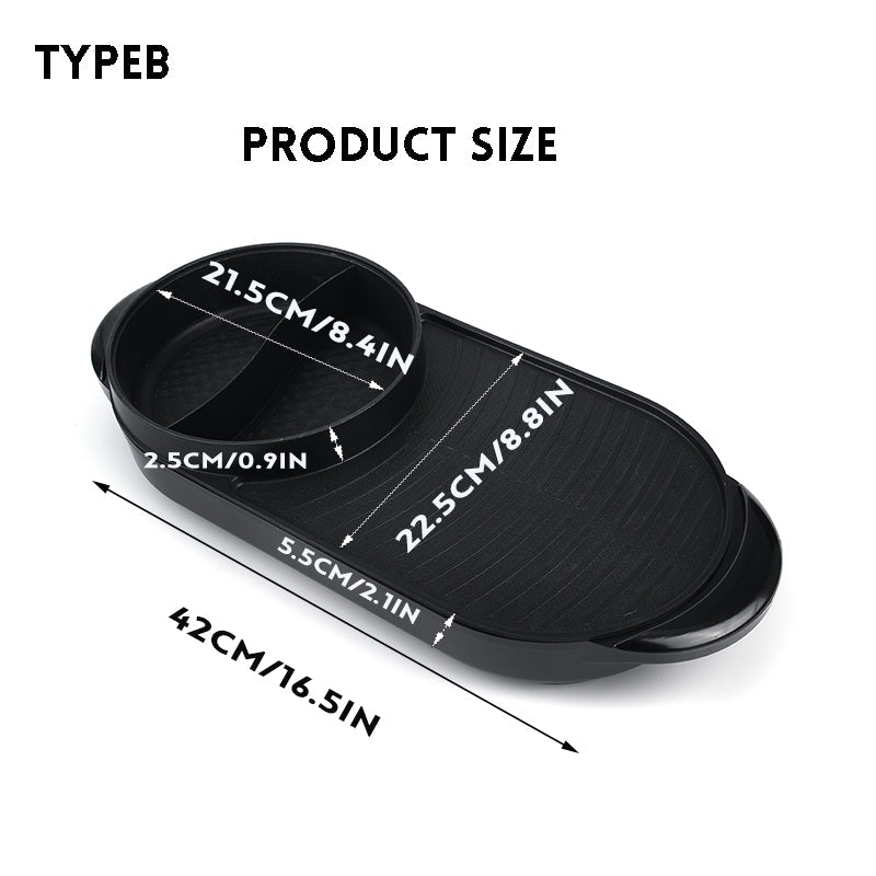 220V Electric Multi Cooker 2-IN-1 Hot Pot BBQ Oven Smokeless Non Stick Barbecue Roasting Baking Plate