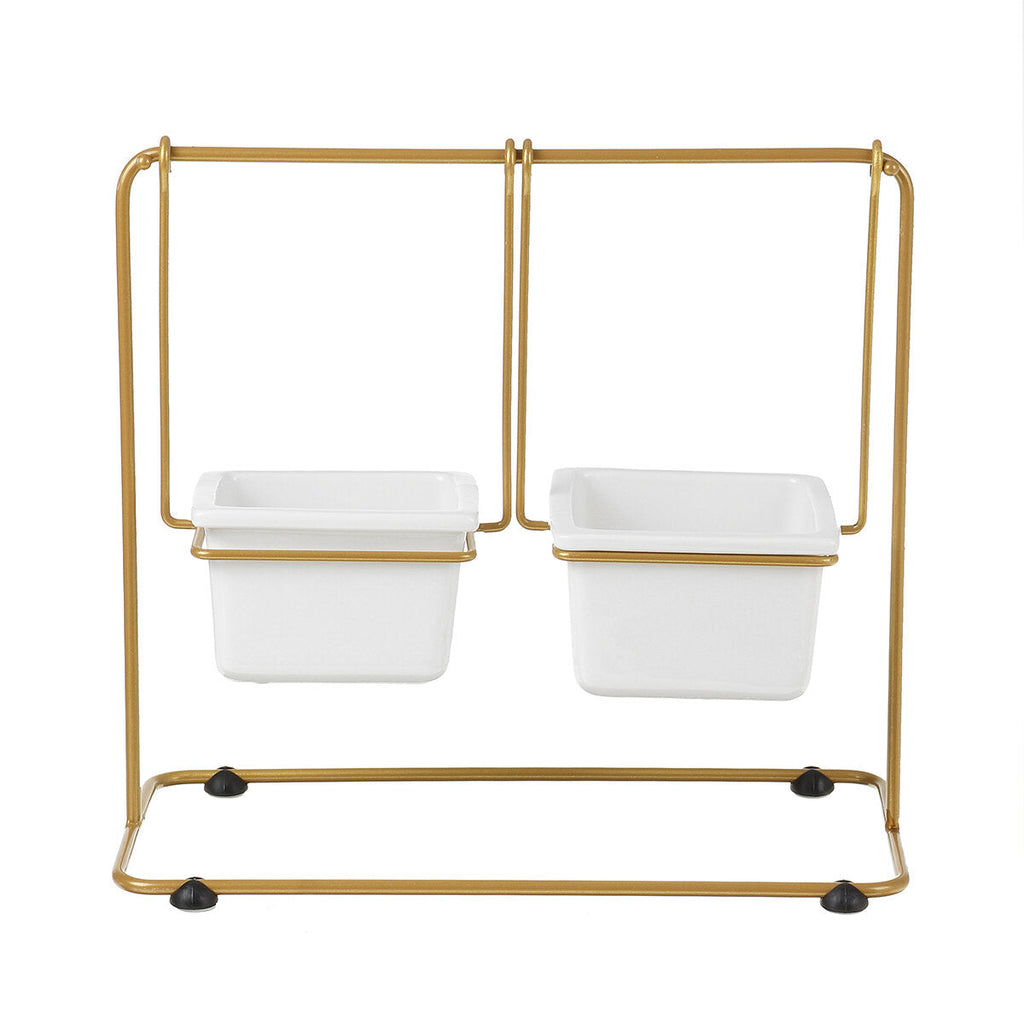 Flower Pot Ceramic Succulent Planter Pots Iron Rack with Ceramic For Garden