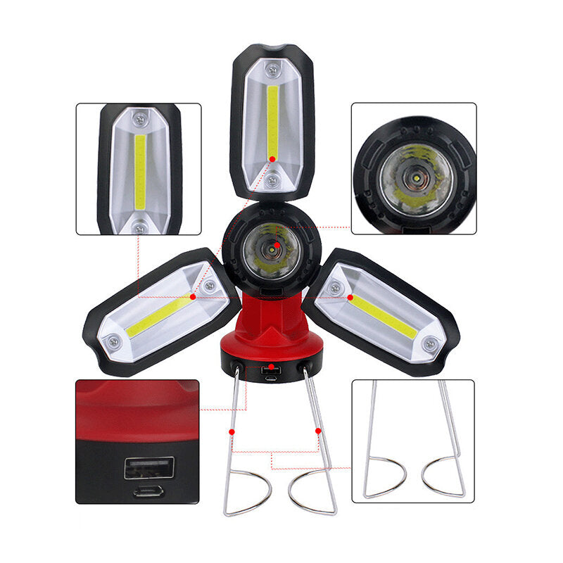 Rechargeable Camping Lantern Flashlight Hanging Camping Light Portable Collapsible Light