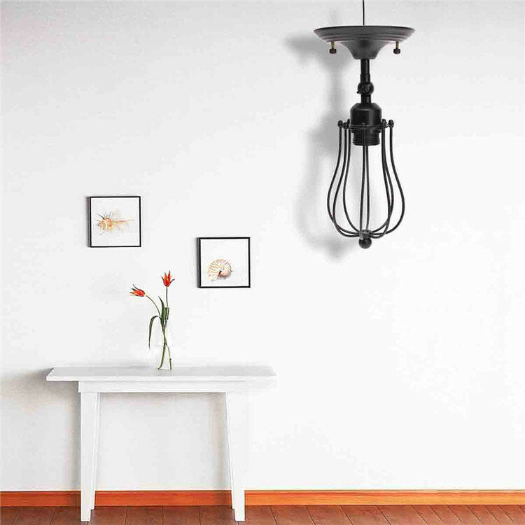 40W Rustic Vintage Wall Light Industrial Style Iron Sconce Lamp Wired Cage Fixture 220V