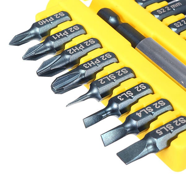 17pcs 1/4 Hex Shank Screwdriver Bits Set Hex Phillips Slotted Screwdriver Bits with Holder