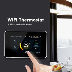 WiFi Smart 4.3" LCD Touch Color Screen Thermostat Heating Temperature Controller Works with Alexa Google Home